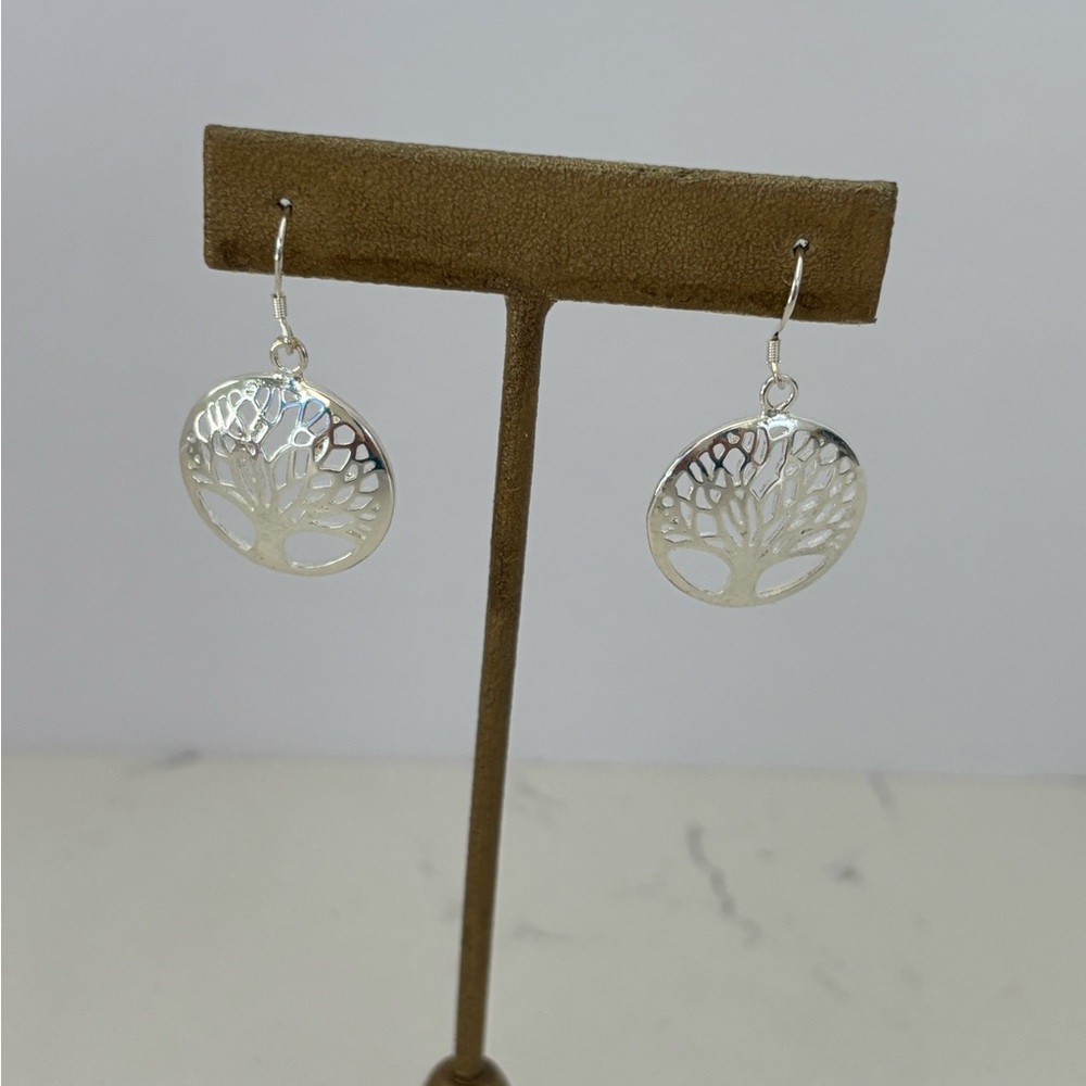 Elegant Silver Tree of Life Earrings